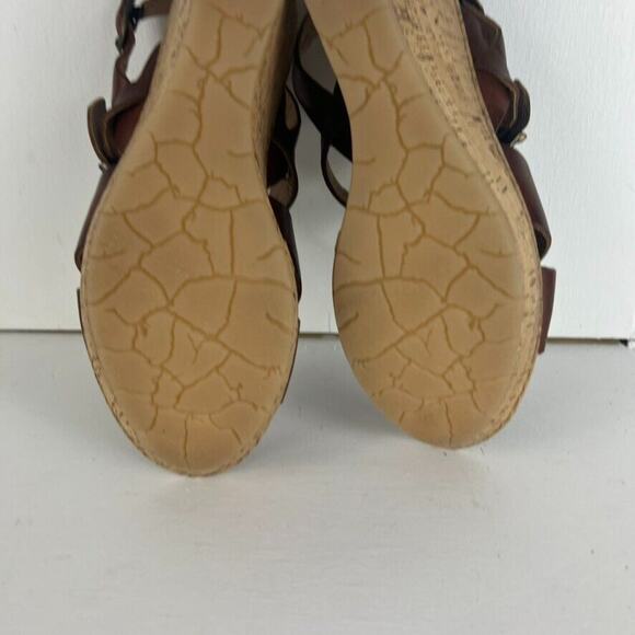 Born Sandals Womens Size 9 40 Emmy Quarter Brown Leather Wedge Platform Shoe - Picture 7 of 11